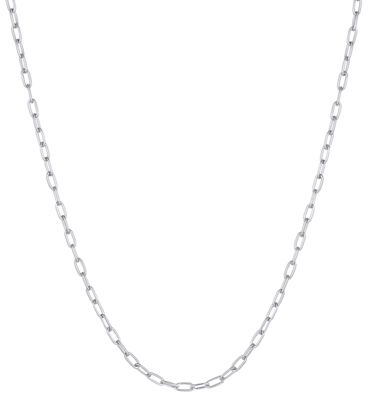 Kuzzoi 0108852620 Exclusive Men's Necklace with Rolo Link (7 mm) Oval Shaped Pea Chain for Man or Boyfriend Solid Men's Necklace without Pendant 925 Sterling Silver Length 50-60 silver