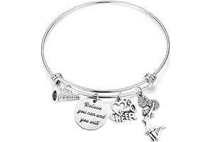 GZRLYF Cheer Charm Bracelet Cheerleader Bracelet Cheerleading Jewelry Cheer Team Gift Cheer Coach Gift