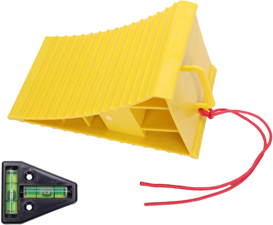 Homeon Wheels RV Camper Large Wheel Chocks with Handle and Rope for Safety-Car Chocks, Tire Chocks, Trailer Solid Heavy Duty Wheel Chocks-2 Packs.(Yellow): Automotive