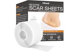 SWturK Silicone Scar Sheets,Silicone Scar Tape for Removal Treatment,Scar Removal Away(1.6" x 56" Roll - 1.43M) Keloid Bump Removal，1PC