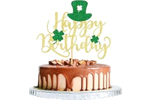 WRACKKIAR Happy St. Patrick's Day Cake Topper,Happy Birthday Cake Decorations,St. Patrick's Day themed party Decoration