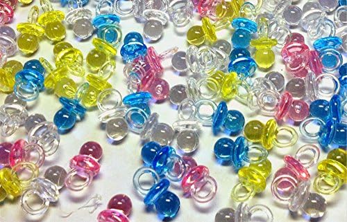3/4" Mini Clear Pacifiers Baby Shower Game Party Decoration Favors Clear 12pcs