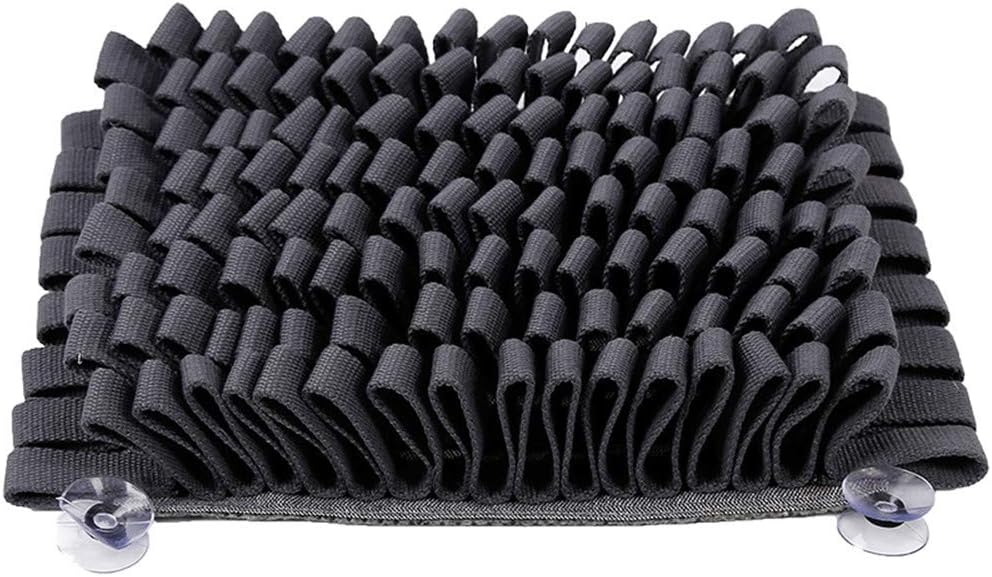 [Upgraded] Bite-Resistant Dog Sniffing Pad,2019 New Durable Cotton Belt Dog Snuffle Mat with Suction Cups,Anti-Slip Pet Snack Training Blanket-Encourages Natural Foraging Skills/Stress Release (Black)