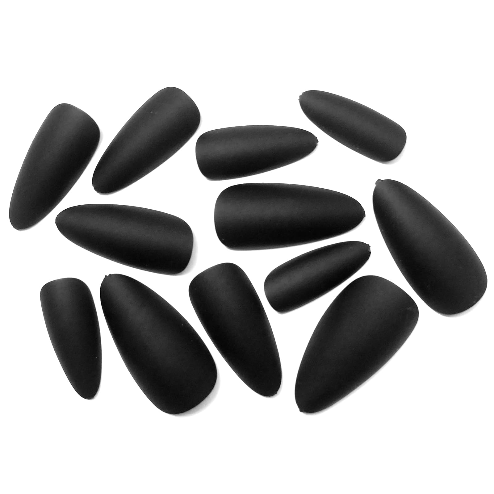 Lifextol 240PC Almond Press on Nails Medium Length Fake Nails Black Matte Almond Nails Press on Nail Short Stiletto False Nail Tips Colored Artificial Fingernail & Nail Glue Adhesive Tabs for Women - Image 5