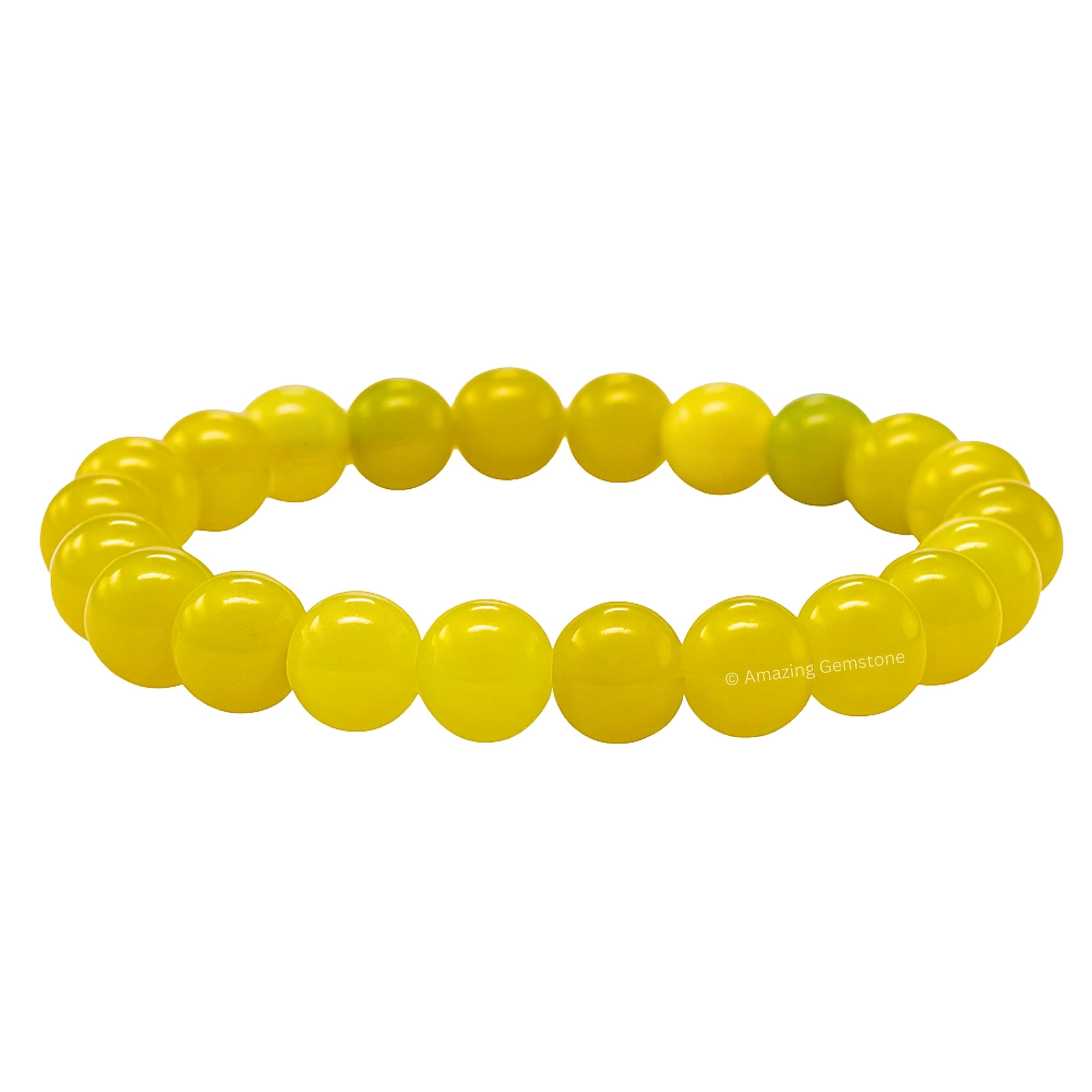 Photo 1 of Amazing Gemstone Lemon Jade Bracelet for Women Men's Gifts - Protection Healing Crystal Bracelet - 8mm Gemstones Beaded Stretchable Bracelet Pulseras Para Hombres Mujer Stocking Stuffers
