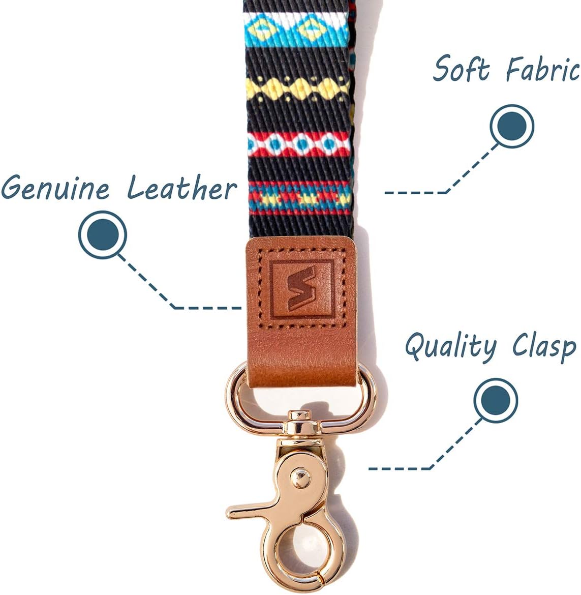 SENLLY Neck Lanyard Strap for Keys Original Pattern Design ID Badge and Keychain Holder, Trib Stripes - Image 3
