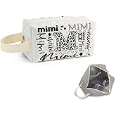 SuoSycorax Mimi Printed Quilted Makeup Pouch for Women - Velvety Polyester Cosmetic Organizer w/Triple Compartments, Travel & Makeup Brush Holder