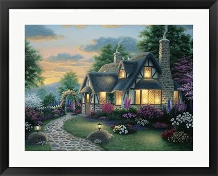 Amazon Com Austin Cottage By Richard Burns Framed Art Print Wall