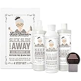 Lice Queen 4-Step Lice Treatment Kit - Slick Slide & Away Dimethicone Gel, Lice & Nit Comb, Squeaky & Cheeky Pre-Shampoo, Keep Away Spray - Safe, Non-Toxic Formula