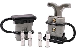 ANDCHIER 50 Amp 10-12 Gauge Battery Quick Connector 12-36V Battery Quick Disconnect Wire Harness Plug Kit Battery Quick Connector Disconnect Plug for Winch Trailer Electrical Motors (Grey)