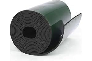 HooTown Neoprene Solid Rubber Strips, with Self Adhesive, Rolls & Strips for DIY Gaskets, Pads, Seals, Crafts, Flooring,Cushioning of Anti-Vibration, Anti-Slip (10” Wide x 1/8" Thick x 5' Long)