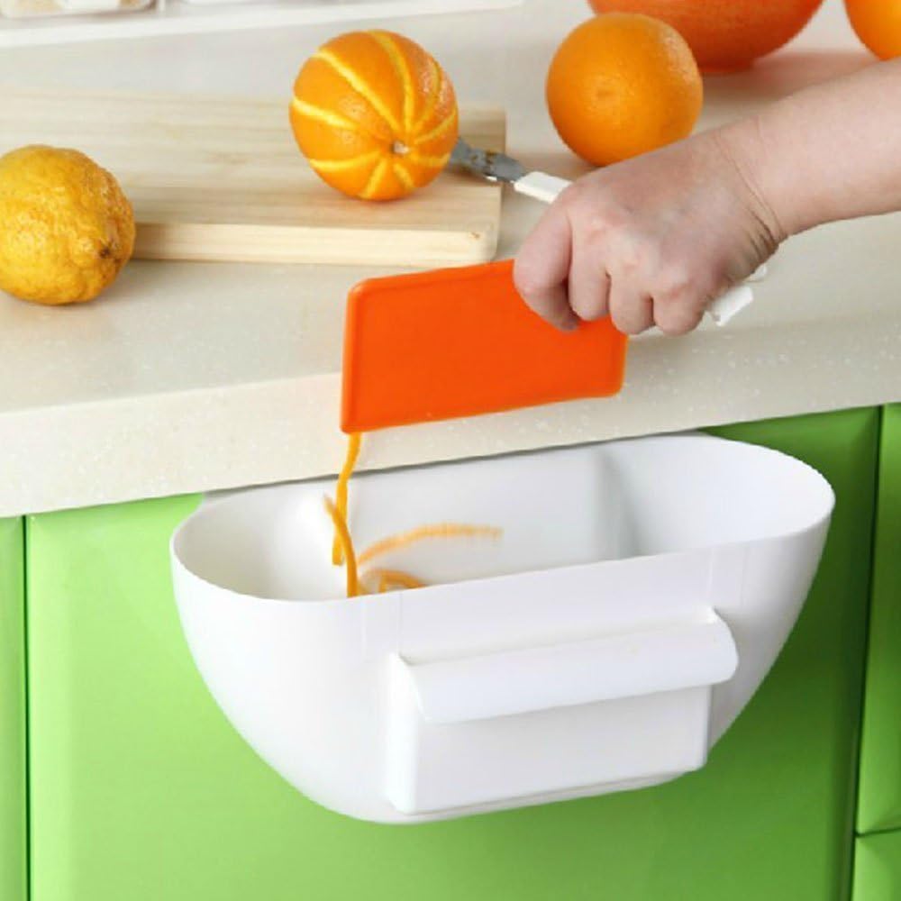 Creative Multifunctional Plastic Kitchen Desktop Hanging Food Waste Garbage Bowl Bin Rubbish Organizer Trash Junk Box, Compost Pail Bin, Scrap Trap