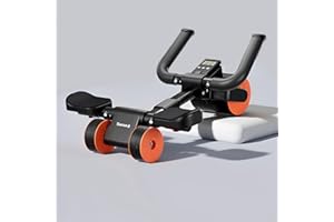 Bersauji 2024 New Ab Roller Wheel with Elbow Support, Adjustable Automatic Rebound Abdominal Wheel Roller for Core Work Out Home Fitness Equipment for Women Men (Black)