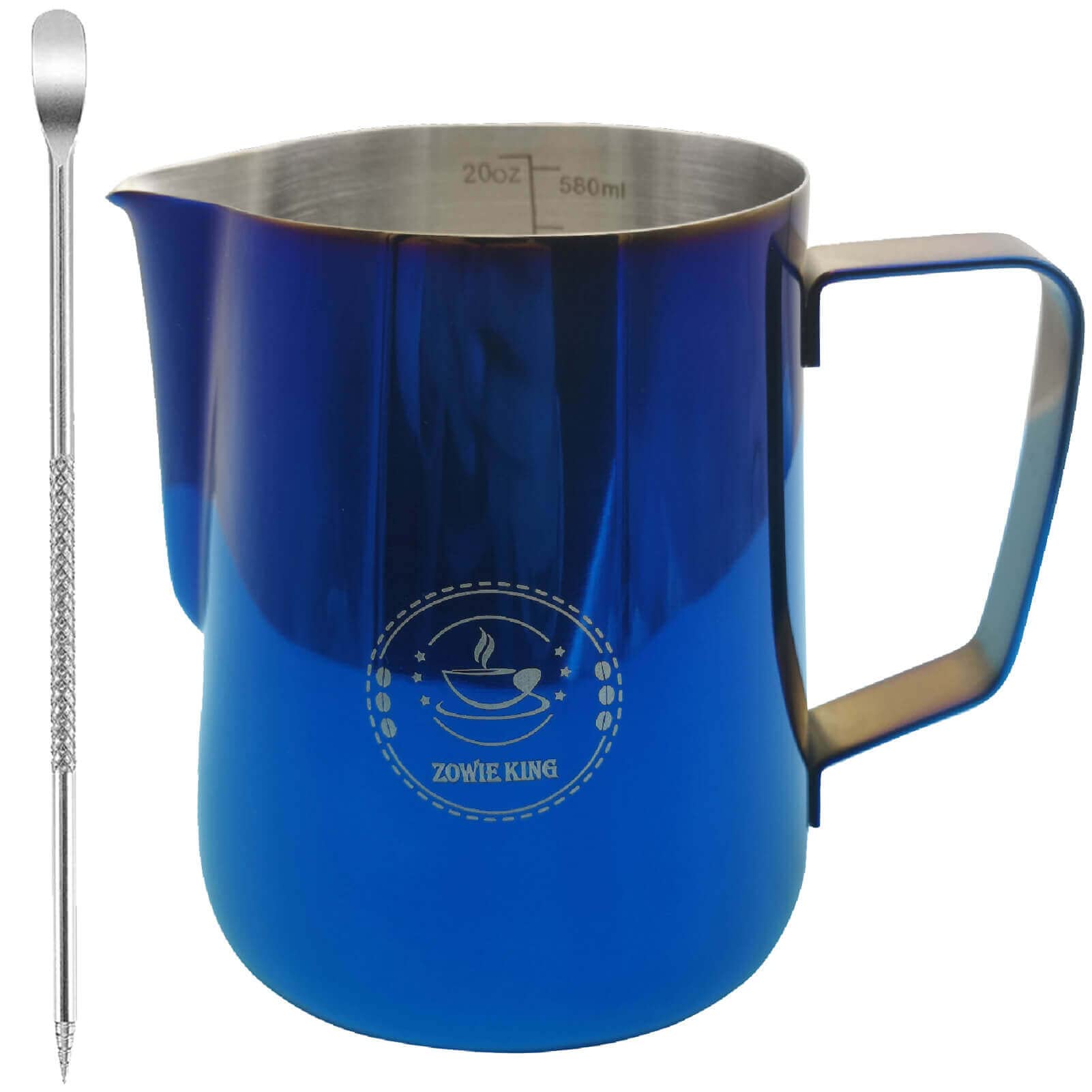 Milk Steaming Pitcher,Milk Pitcher Frothing,Milk Frothing Pitcher 20 oz,Milk Steam Pitcher Blue