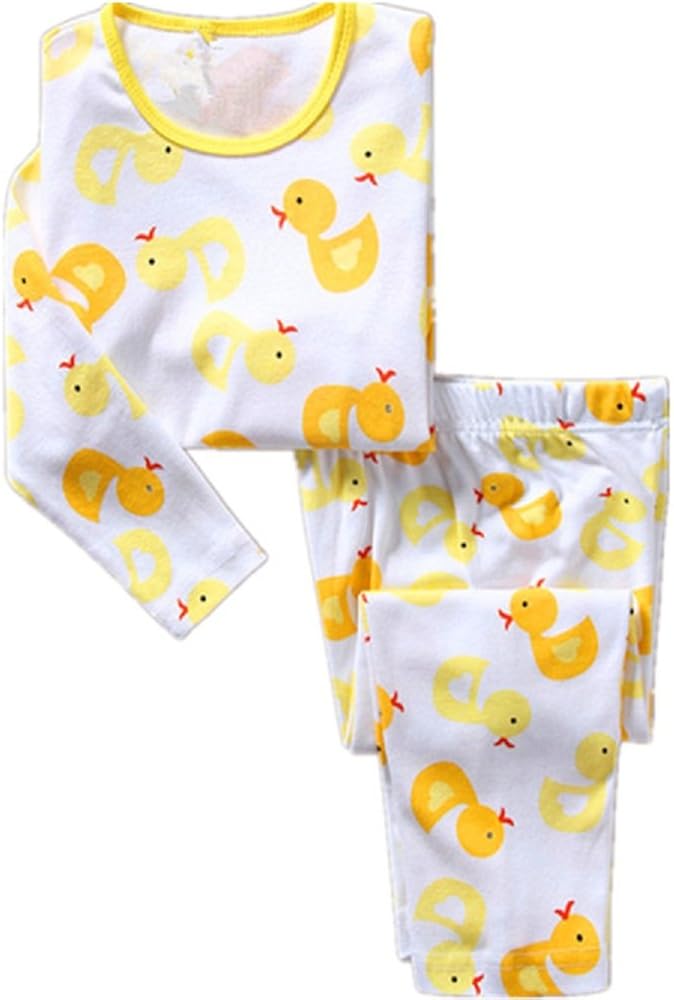 Hooyi Baby Girl Long Sleeve Sleepwear Cotton Duck Pajamas Set Amazon