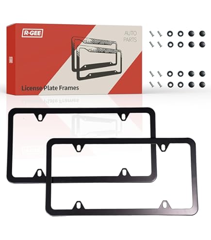 thumbnail image 2 of Silicone License Plate Brackets Rust-proof Set Of 2 Silicone License Plate Frames 2-Pack - Black Rust-Proof Front & Back Plate Covers With Screw Caps | Universal Fit Anti-rust Plate Covers 2 of 9