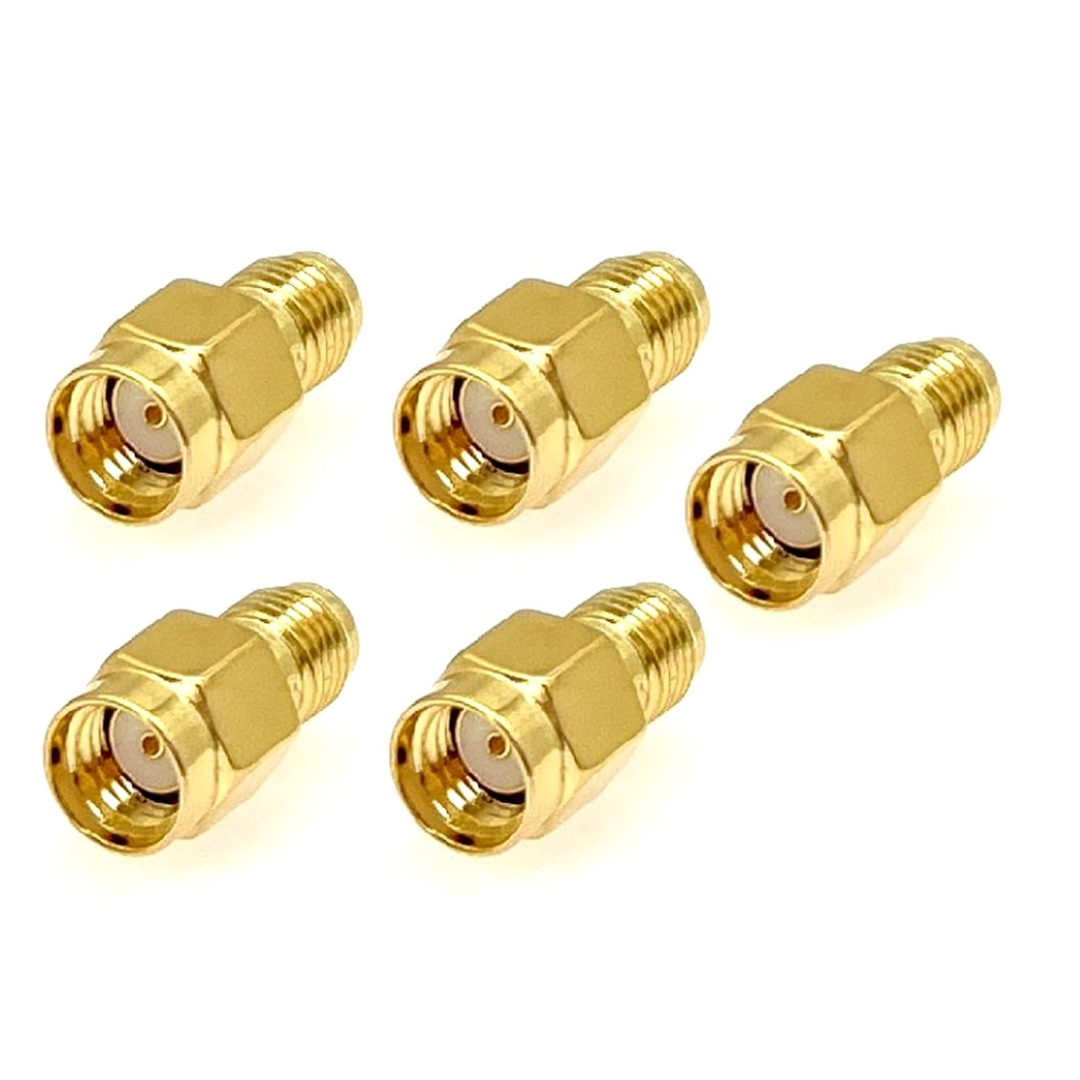 JZK 5x RP-SMA Male to SMA Female Coaxial Adapter Connector Converter for Antenna, signal amplifiers, RF coaxial cables, Router