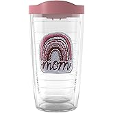 Tervis Boho Mom Rainbow Made in USA Double Walled Insulated Tumbler Cup Keeps Drinks Cold & Hot, 16oz, Classic