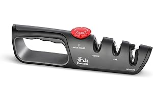 Cangshan 1026108 3-Stage Adjustable 14-24 Degree Professional Knife + Scissor Sharpener Black