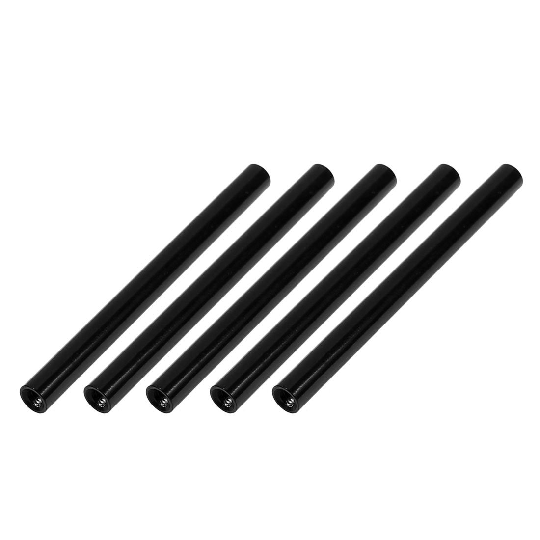 Sourcingmap 5Pcs M3 x 60mm Round Aluminum Column Alloy Standoff Spacer Stud Fastener for Quadcopter Black