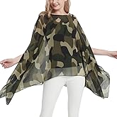 Wiiiwish Women's Floral Chiffon Blouse Batwing Summer Hippie Sheer Loose Caftan Poncho Tunic Shirt Tops
