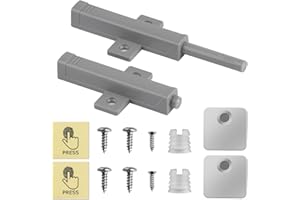 JMHNEWHOPE Magnetic Push to Open Door Latch, 2pcs Cabinet Push to Open Latch, Heavy Duty Magnetic Push Latch for Cabinets, Touch Latch Hardware for Kitchen Cabinet Drawer Closet Door Push Release Latch