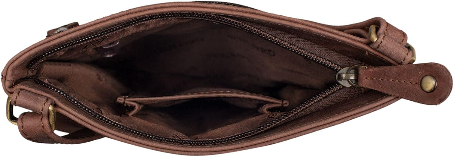 STILORD "Alicia" Small Handbag Shoulder Bag Leather for Women Elegant Cross Body Bag Vintage in Genuine Leather Colour:Messina - Brown - Image 5
