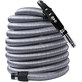 OVO Universal Central Vacuum 30ft Low Voltage Hose, Switch Control at The Handle, Fits Most Inlets, Crushproof