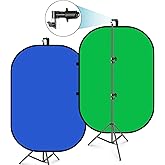 Neewer 5x7ft/1.5x2m Chromakey Foldable Backdrop with Stand 8.5ft/2.6m, 2-in-1 Reversible Green Blue Green Background Panel fo