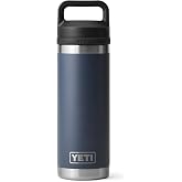 YETI Rambler 18 oz Bottle, Vacuum Insulated, Stainless Steel with Chug Cap, Navy
