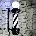 MIUXIU Barber Pole Black White LED Light,Traditional Barber Pole Outside Barber Shop Rotating Light Sign Light Box Rainproof Hairdressing Salon Save Energy Wall Lamp (68x26CM)
