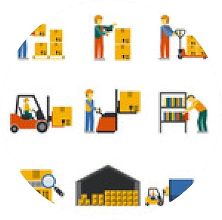 Warehouse Icon Flat Mousepad Rund cm Amazon De Elektronik