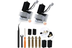 Manolindox 2Pack 0.4MM Upgrade Ceramic Hotend for Elegoo Centauri Carbon, Thermal Efficiency Increased by 15%, with 0.6/0.8/0.2MM Hardened Steel Brass Nozzle Brush Silicone Socks and Kit Tools
