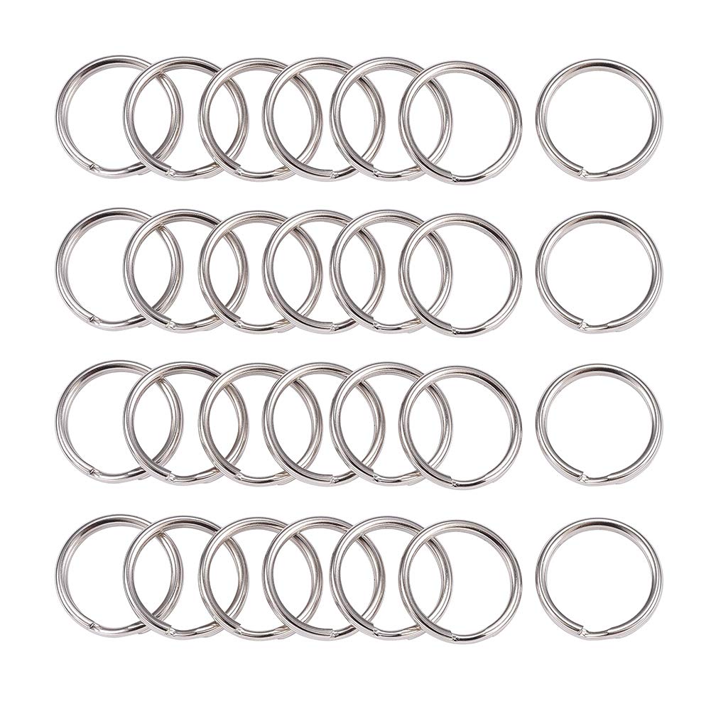 Airssory 100 Pieces 0.59 Inch (15 mm) Round Key Chain Jump Rings Metal Split Ring for Home Car Keys Organization
