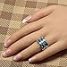 Weinuo Blue Fire Created Opal 925 Sterling Silver Engagement Wedding Party Ring Size 5-11