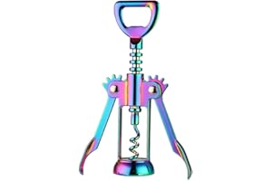 JXS Solid and Well Made Wing Corkscrew Rainbow Wine Opener and Beer Opener, Multifunctional Wine Corkscrew Opener