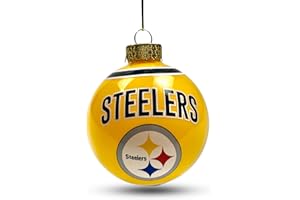 Pittsburgh Steelers Glass Ball Ornament - Limited Edition FOCO Steelers Ornament - Represent The NFL and Show Your Team Spirit with Officially Licensed Pittsburgh Football Holiday Fan Decorations