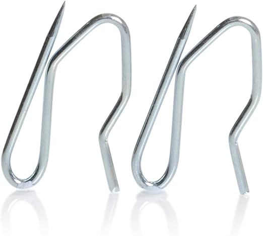 paquete de 50 ganchos de cortina para plisado frances hechos de metal plateado resistente