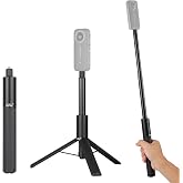 HSU 48&rdquo;/122cm Invisible Selfie Stick + Tripod for Insta360 | Extension Monopod Pole for Insta360 X5, X4, X3, X2, X, Insta 360 ONE R, ONE RS, GO 2, GO 3