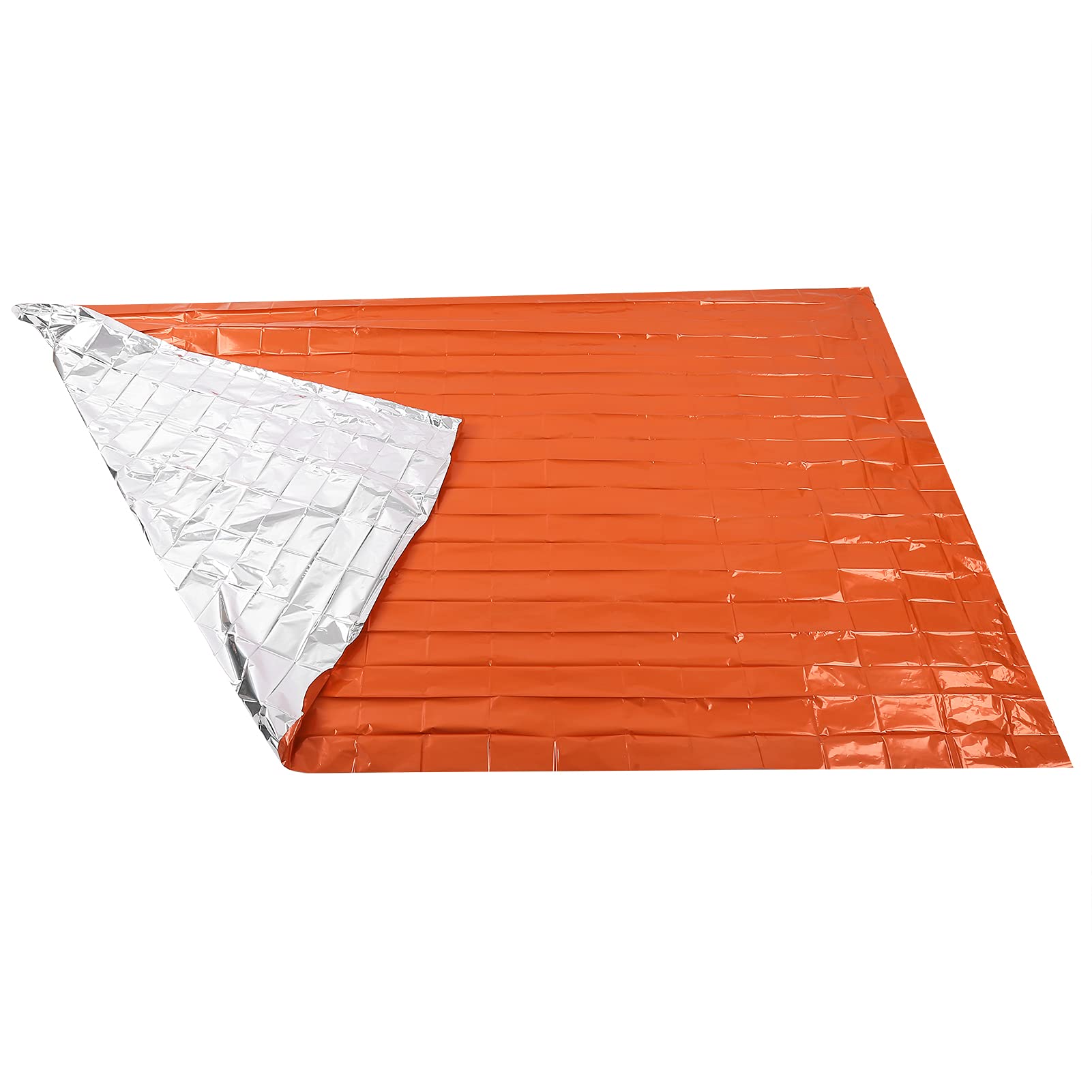 Mumusuki Emergency Blanket Survival Gear, Orange Reflective Thermal Blankets Double Sided Sleeping Bag for Outdoors, Hiking, Space, First Aid Kit