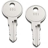 2-Pack 011 Keys Compatible with Leer Truck Cap Cover Cut to Code 001-020 | Double-sided cut key for Leer locks only. Not for Bauer or 4-digit letter codes.