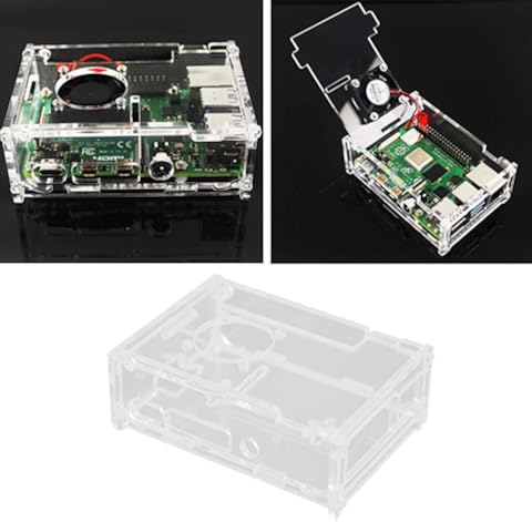 Milageto Para Raspberry Pi 4B Caja De Reemplazo De Carcasa Cubierta Transparente De La Caja 102x73x32mm