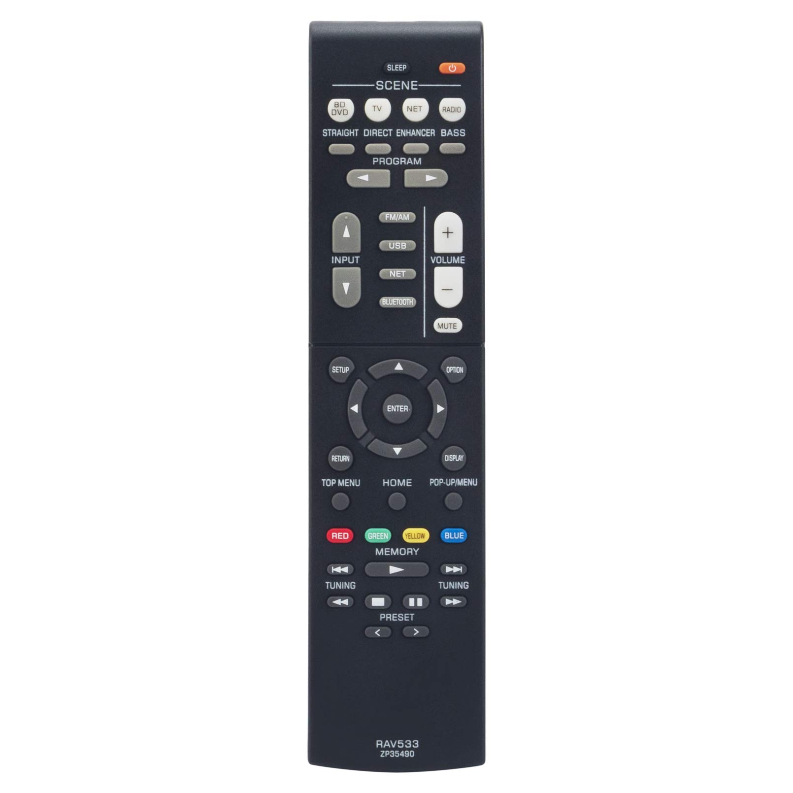 RAV533 ZP35490 Replace Remote Control - VINABTY RAV533 AV Remote Control for Yamaha RAV533 ZP35490 AV Receiver Remote Controller