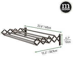 mDesign Steel Wall Mount Accordion Expandable