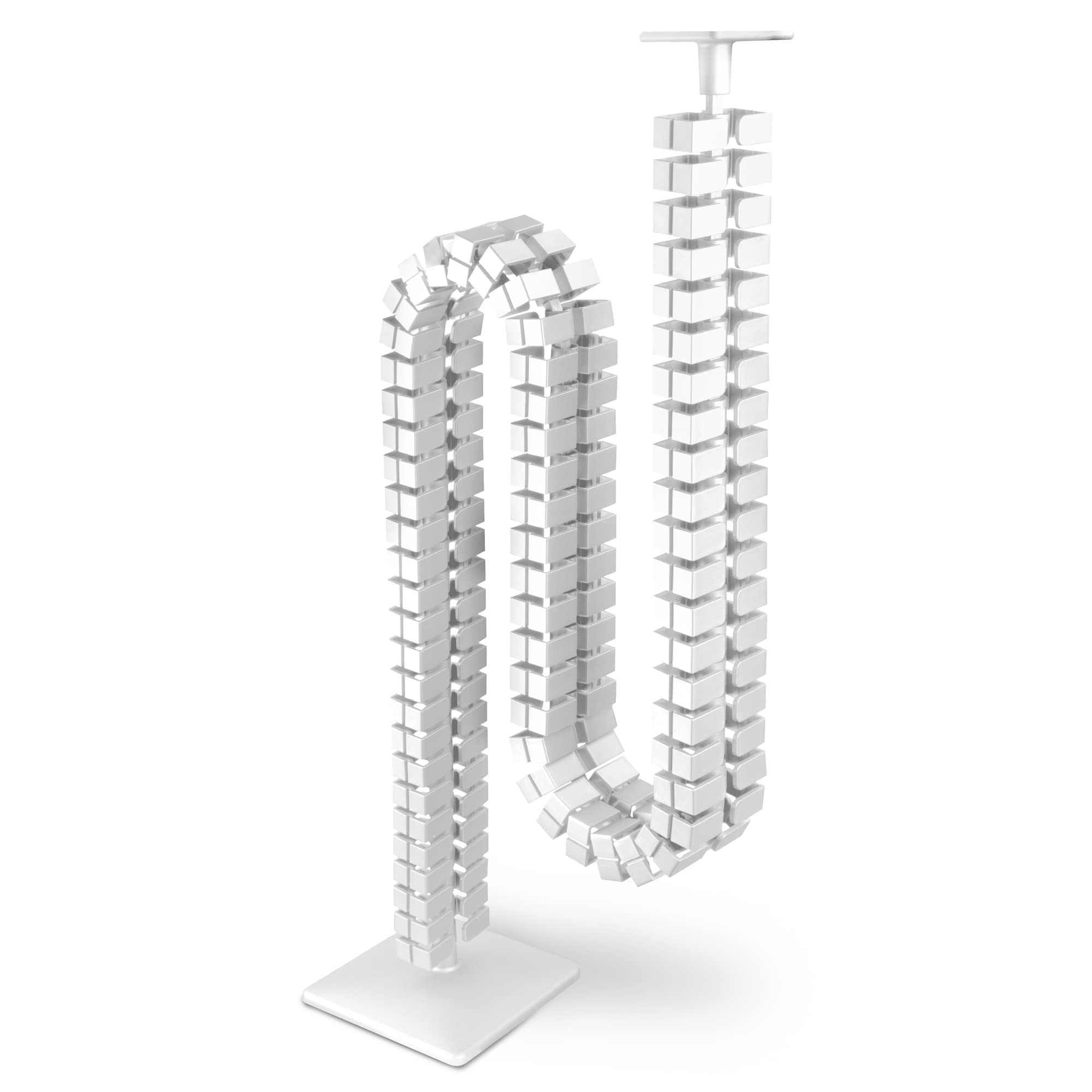 OL Oskar Lehmann Cable Guide Square Cuba Slim Line Length 1260 mm Cable Hose White for Height-Adjustable Desks