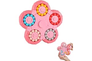 YUDANSI Magic Bean Puzzle Toy, Rotating Magic Bean & Fidget Cube 2-in-1, Rotating Magical Cube Fidgets Gift for Kids Boys Girls Age 3+, 5-7, 8-12, Brain Teaser Fingertip Toys for Teens Adults