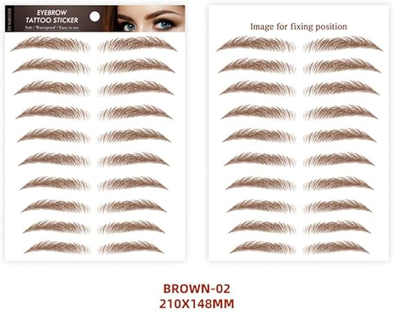 Amazon Co Jp 6d模造生態茶色の眉毛ステッカー眉プレート恒久的なタトゥー化粧ツール眉型タトゥー偽の眉シール防水耐久性のあるメイクアップアクセサリー ビューティー