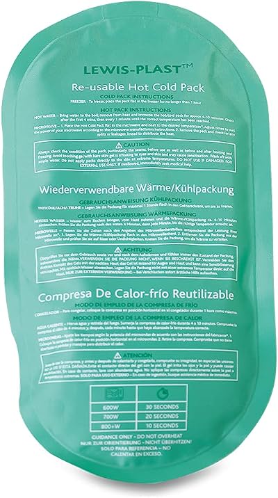 Lewis-Plast Hot Cold Reusable Gel Pack Compress Wrap Injury Knee Back Neck