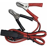 SAE to Aligater Clips - 2FT Battery Charger Clamp Trickle Charger Extension Cable 12V-24V Quick Disconnect Extension Cord 2 Feet 15A Alligator Clip for Pump Motorcycle Car Battery Solar Panels