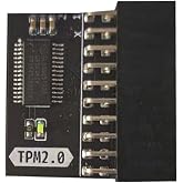 TPM 2.0 Security Module 20-Pin LPC (2&times;10) for Gigabyte &amp; ASUS Motherboards, Infineon SLB9665 Chip, GA 20-1 Pin, 2.54mm Pitch LPC Header, Windows 11 Ready, Compatible with GC-TPM2.0